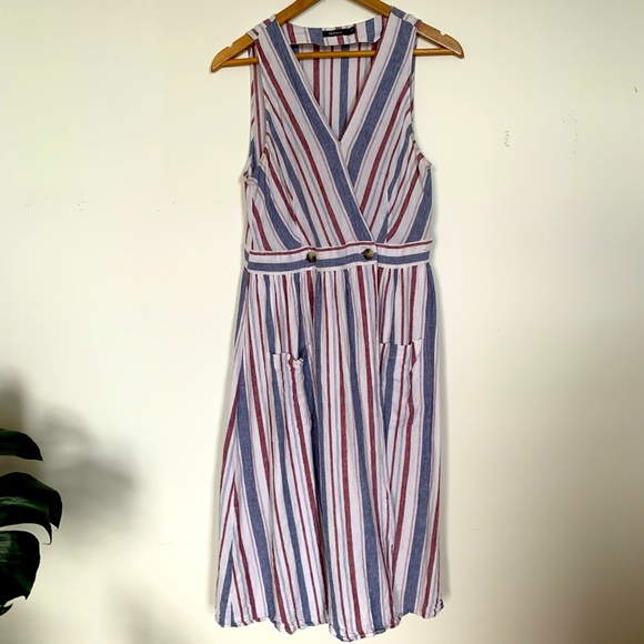 Striped Wrap Dress - Picture 1 of 4